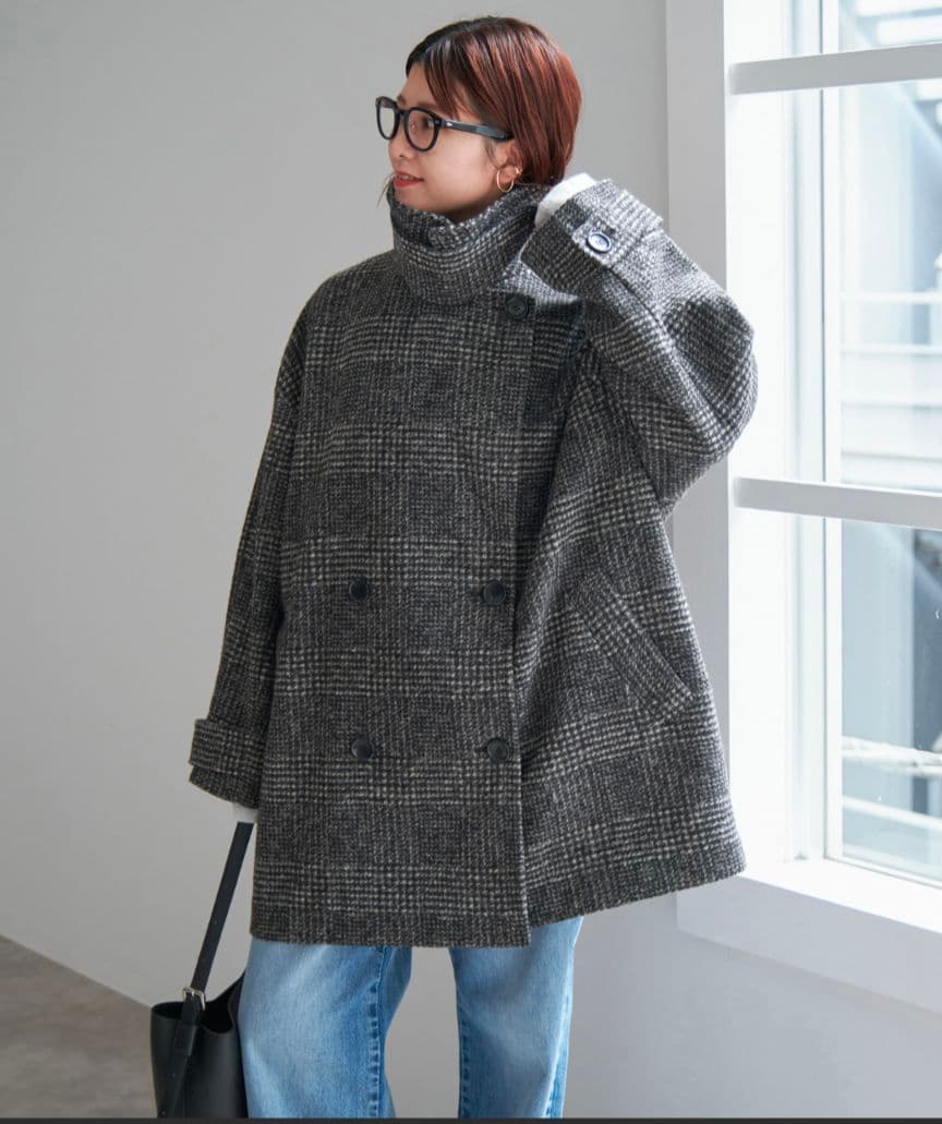 まゆゆ様☆新品未使用品☆スピックアンドスパンダブルスライバーハーフチェックコート