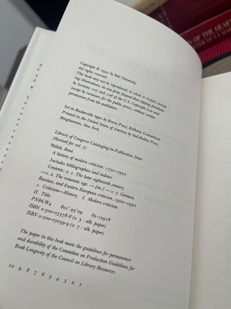 洋書 A HISTORY OF MODERN CRITICISM 1750-1950