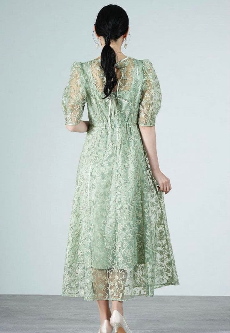 Lily Brown(リリーブラウン) チュール刺繍ドレス サイズ1 ミント