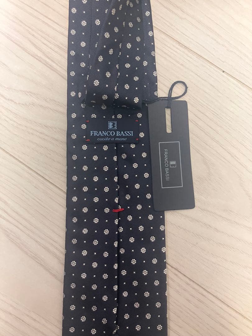 新品未使用⭐︎FRANCO BASSI ネイビー小紋柄ネクタイ