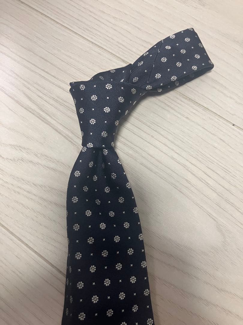 新品未使用⭐︎FRANCO BASSI ネイビー小紋柄ネクタイ