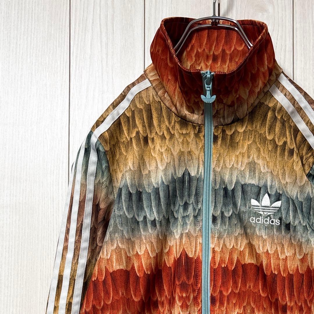レア アディダス adidas トラックジャケット バックロゴ 刺繍ロゴ 羽根