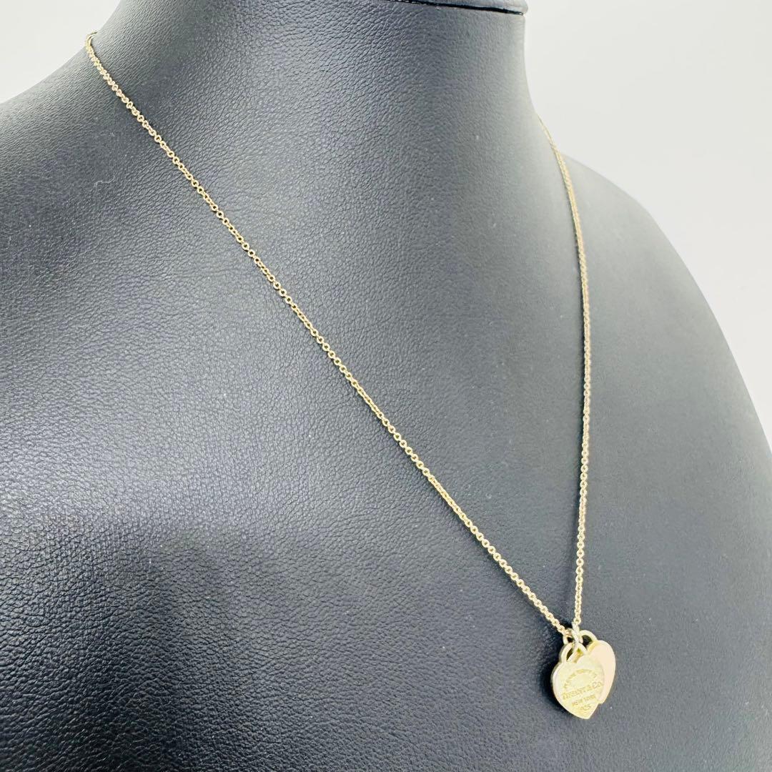 ✨Tiffany& Co✨リターントゥ✨ダブルハート✨ピンク✨ネックレス✨