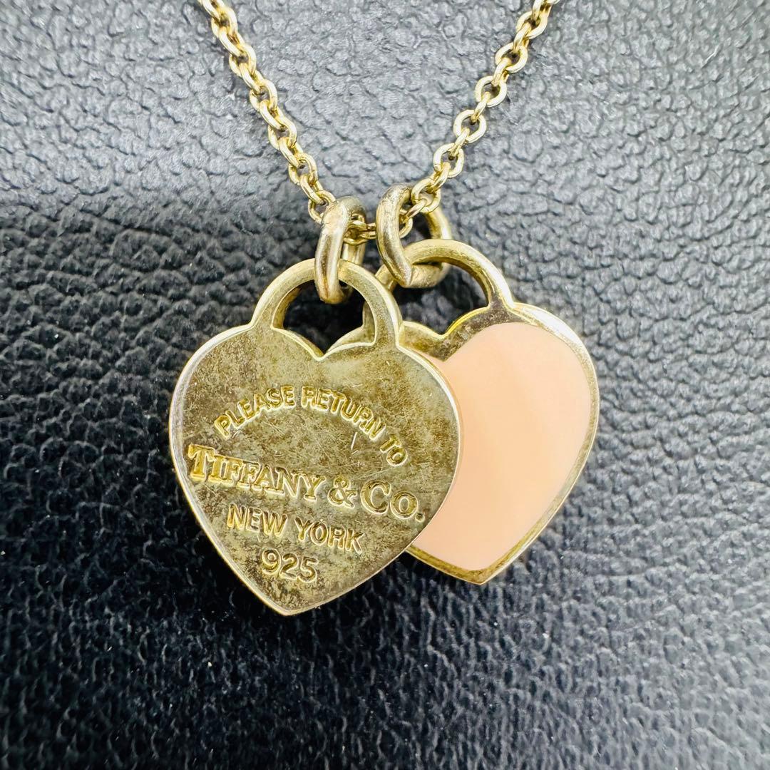 ✨Tiffany& Co✨リターントゥ✨ダブルハート✨ピンク✨ネックレス✨
