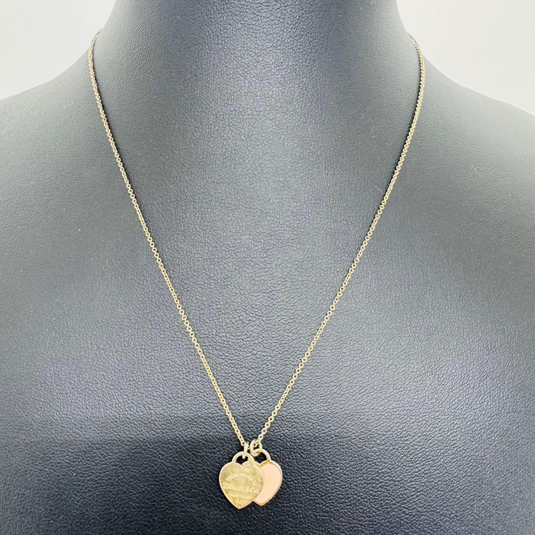 ✨Tiffany& Co✨リターントゥ✨ダブルハート✨ピンク✨ネックレス✨