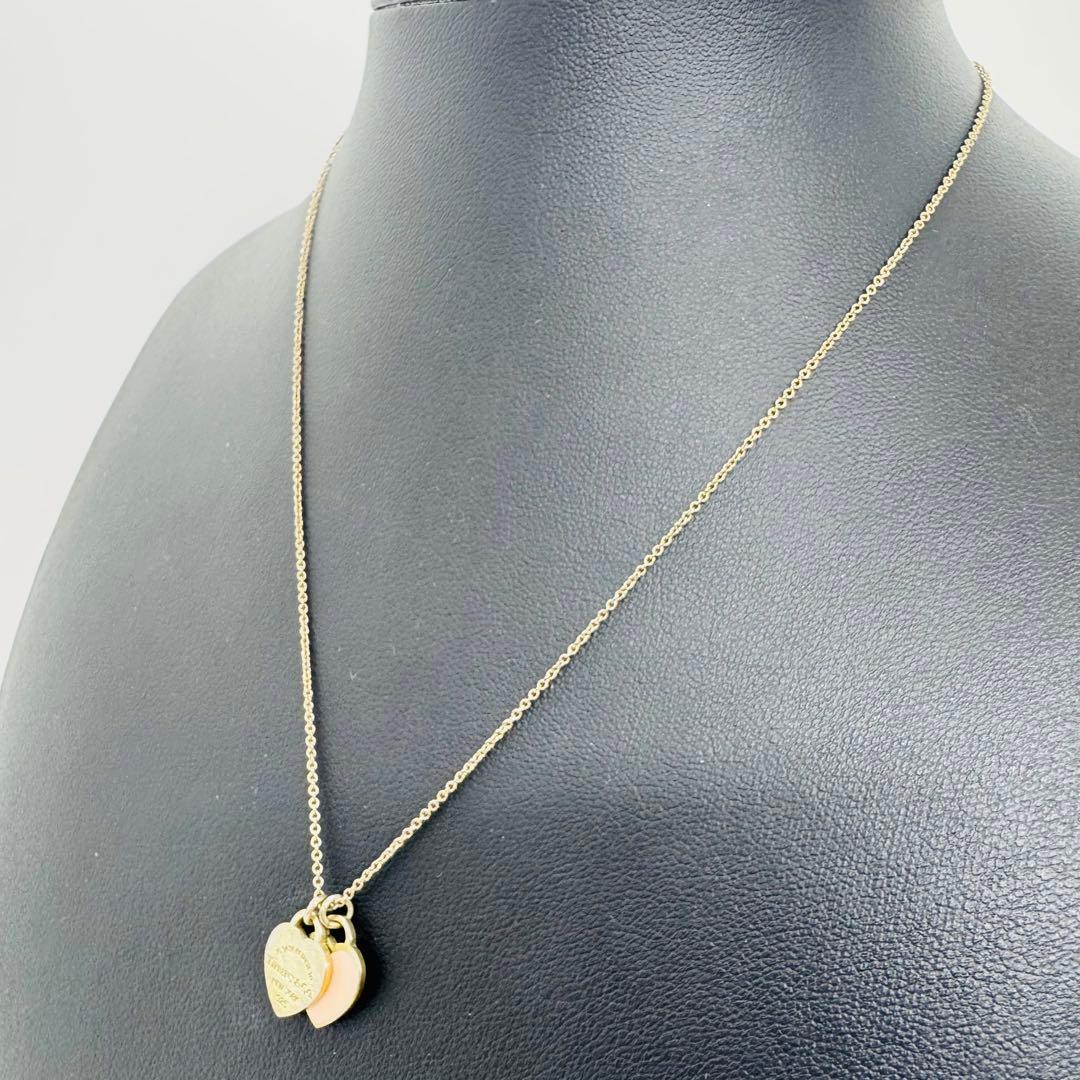 ✨Tiffany& Co✨リターントゥ✨ダブルハート✨ピンク✨ネックレス✨