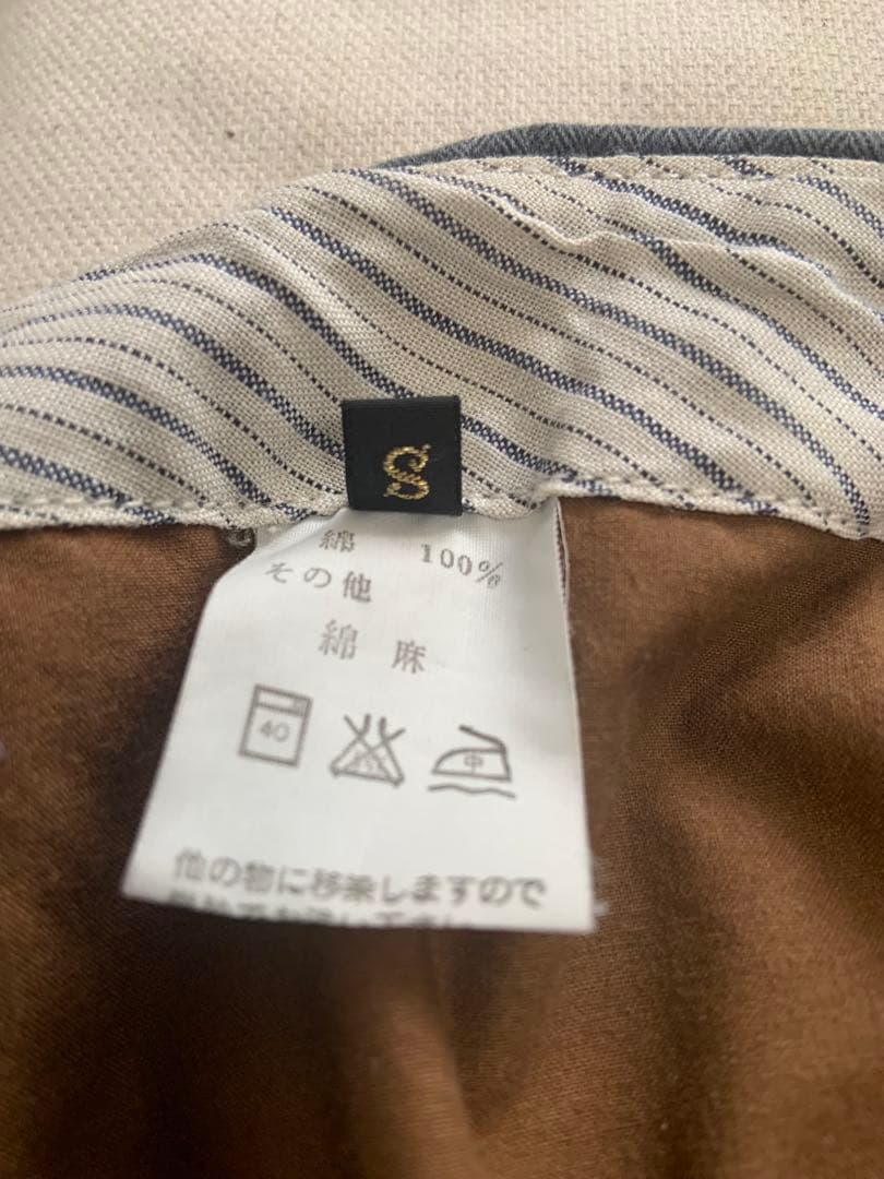 キャピタル kapital グレー ボタンフロント プリーツ ショートパンツ