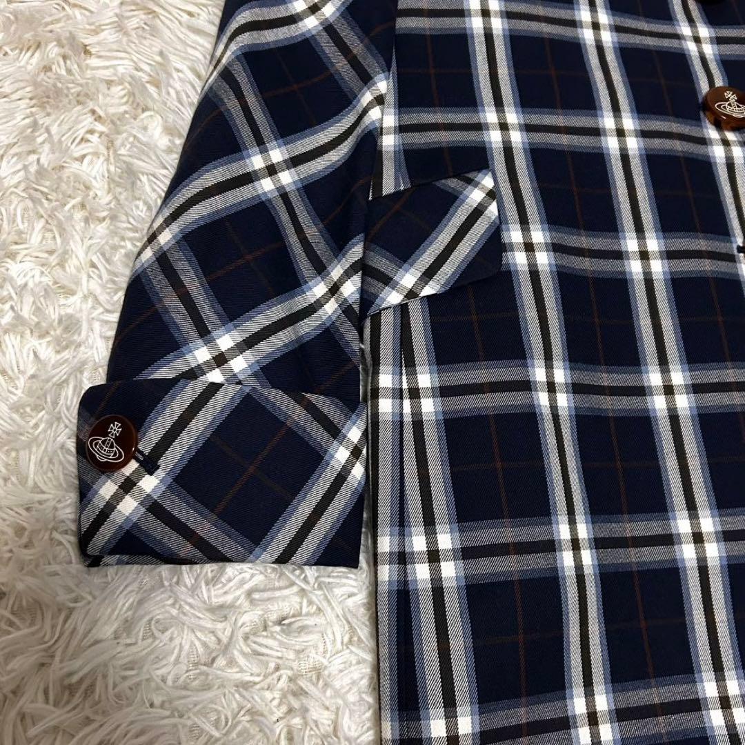極美品　vivienne west wood チェック　ショートコート　3 綿