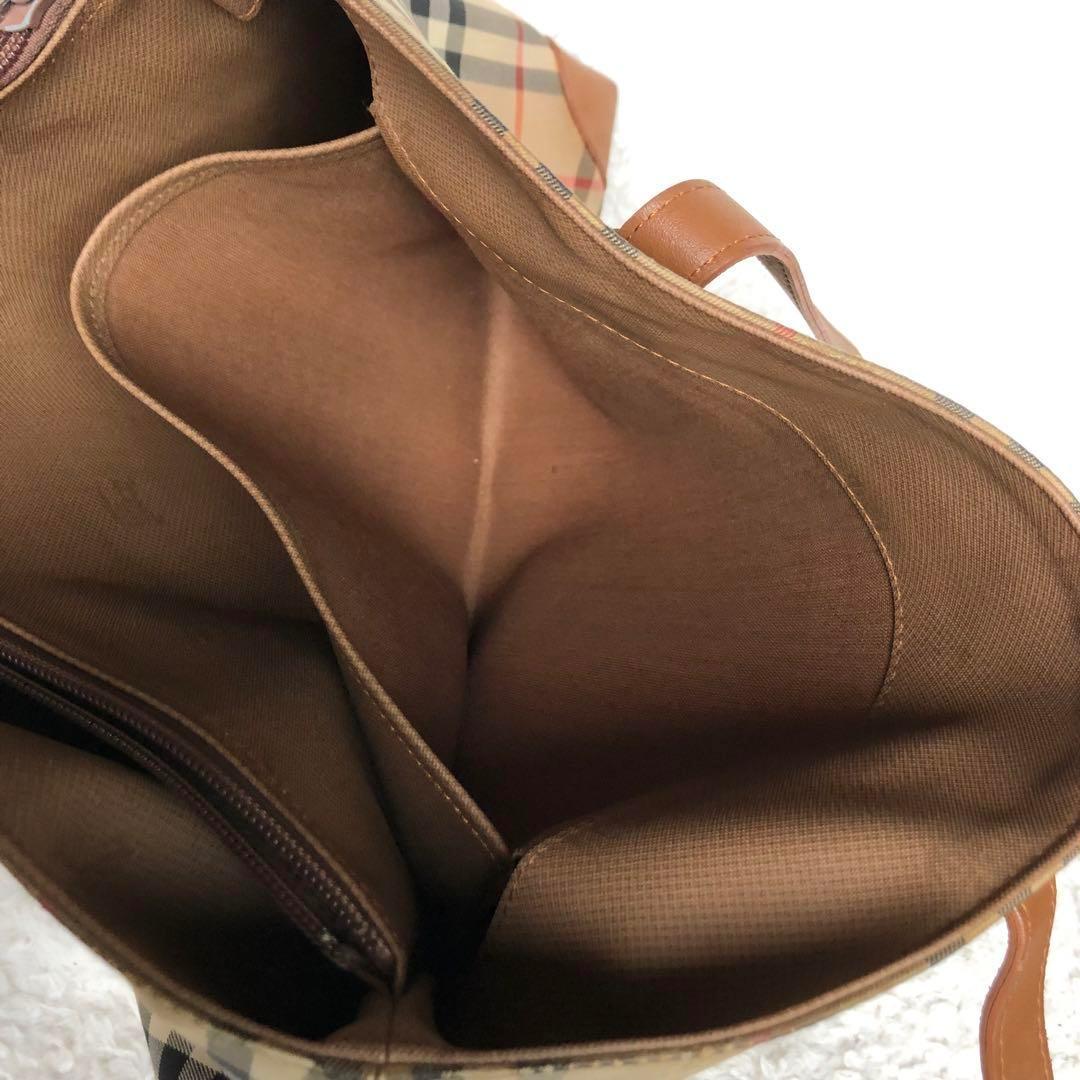 バーバリー ノバチェックトートバッグ レザー A4サイズ収納可 シャドーホース