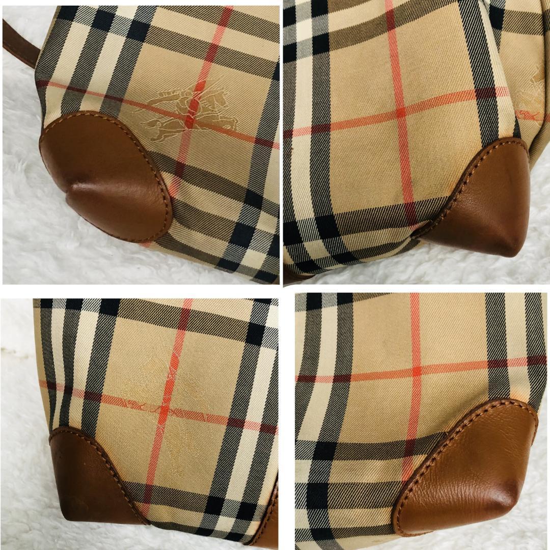バーバリー ノバチェックトートバッグ レザー A4サイズ収納可 シャドーホース
