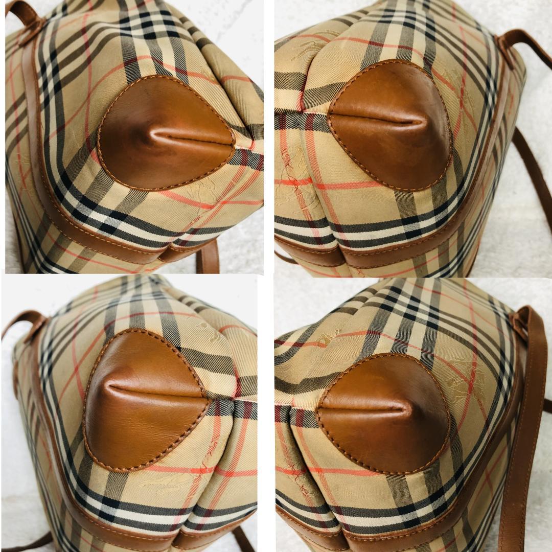 バーバリー ノバチェックトートバッグ レザー A4サイズ収納可 シャドーホース