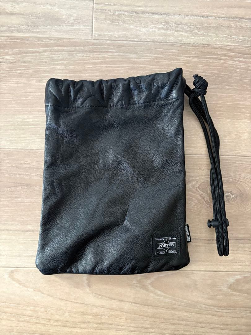 WAKOMARIA×PORTER レザー巾着