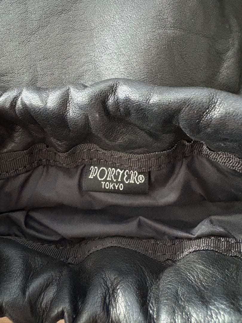 WAKOMARIA×PORTER レザー巾着