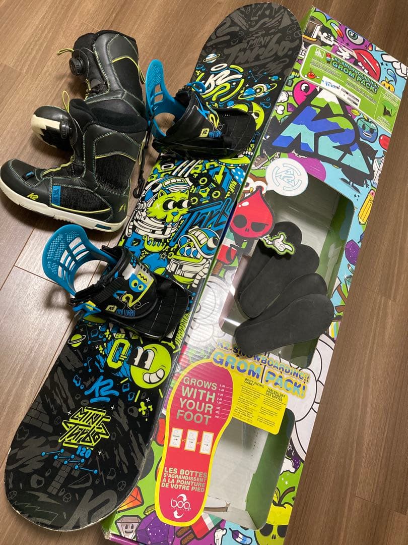 K2 Grom Pack 120cm 3点セット スノーボード キッズ 化粧箱付