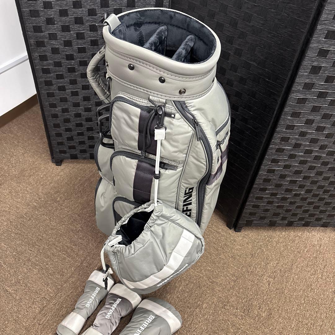 専用BRIEFING キャディバッグ グレー ヘッドカバー付き