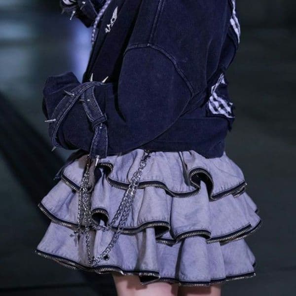 Grrr the Lipper ガルルザリッパー 悪魔NOジップスカート グレー