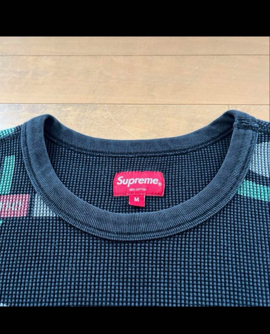 Supreme　ニューヨーク総柄ワッフルサーマル長袖Tシャツ カットソー