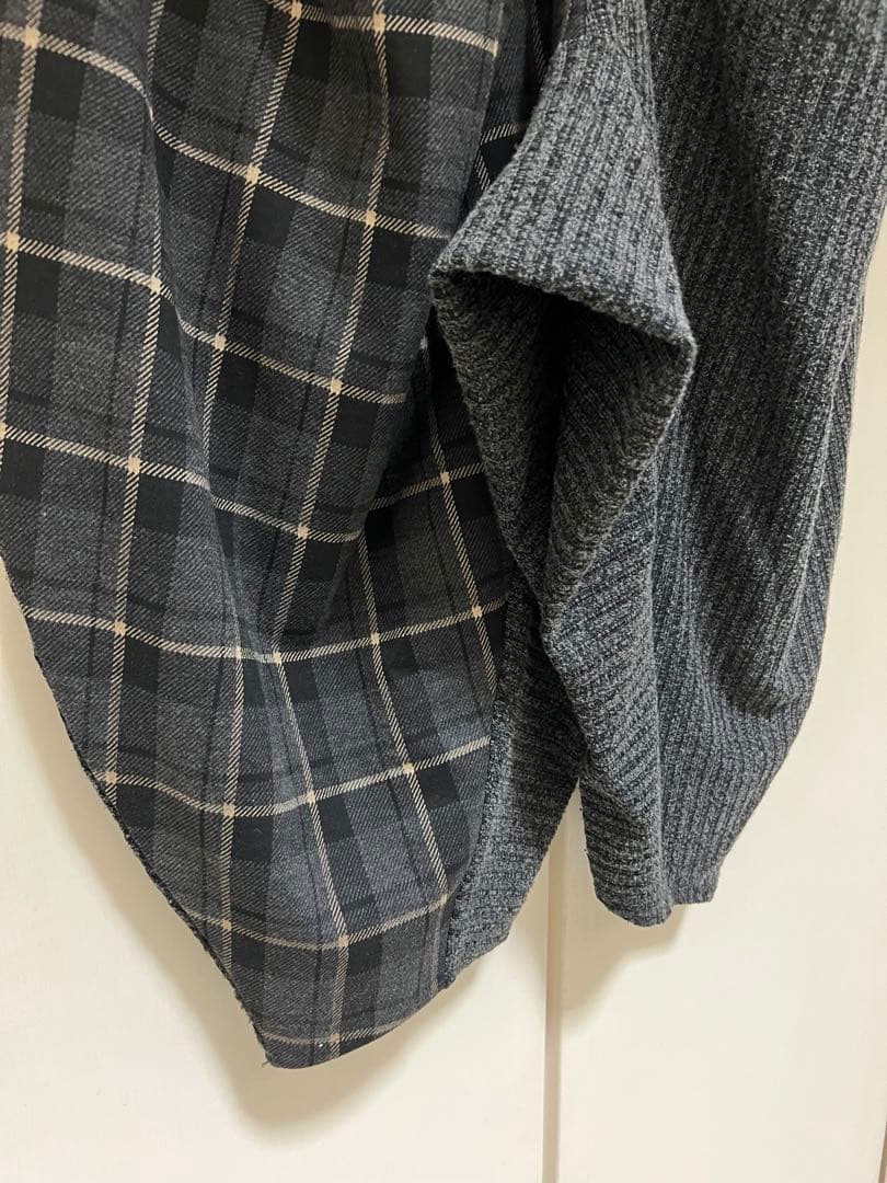 サルエルパンツ チェック切り替え