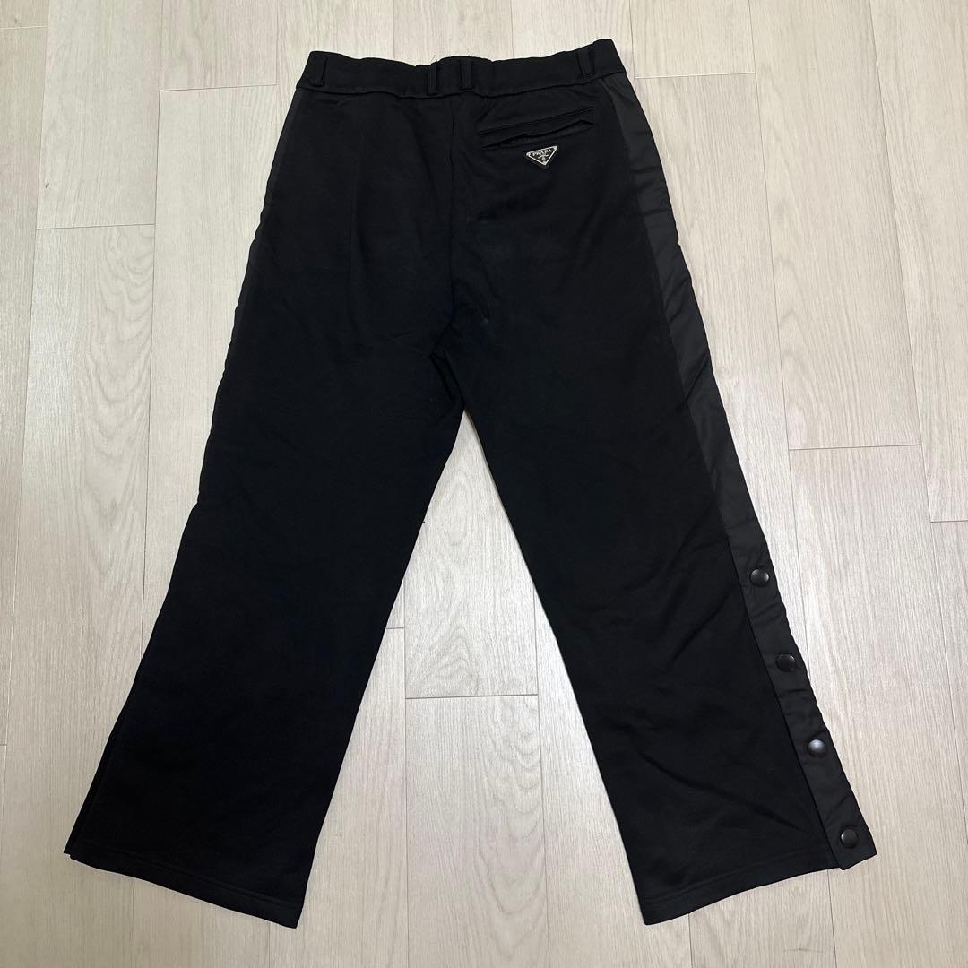 PRADA サイドライン スナップボタン パンツ ブラック トライアングルロゴ