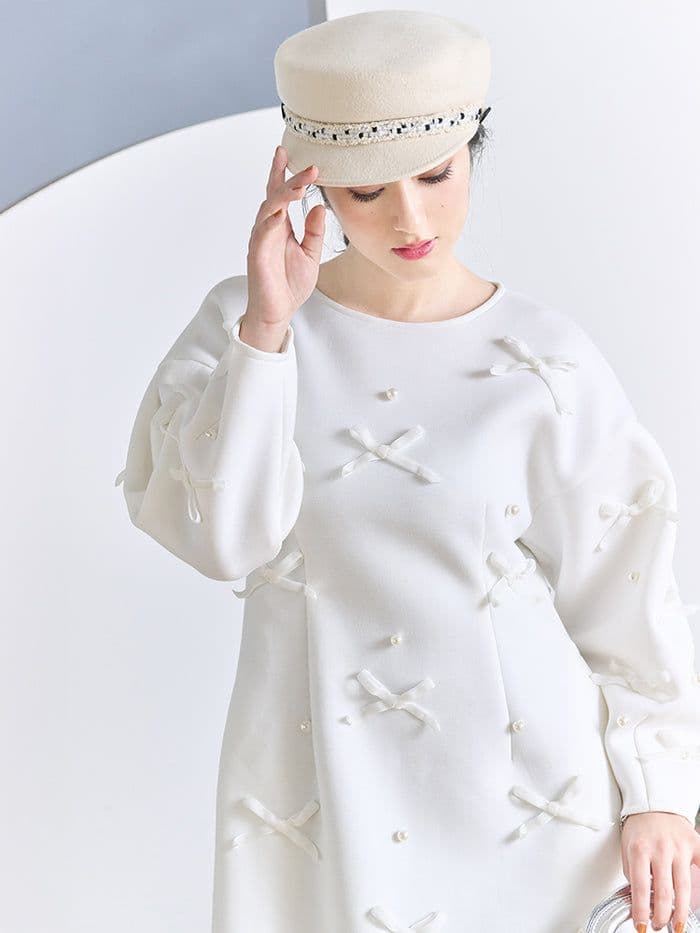 美品✨【Chesty×Ayano コラボ】ベロアリボン×パールワンピース (1)