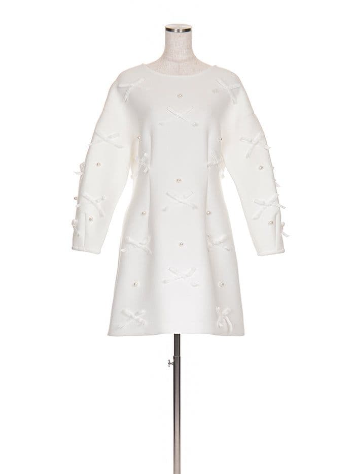 美品✨【Chesty×Ayano コラボ】ベロアリボン×パールワンピース (1)