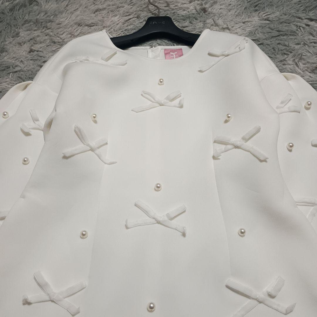 美品✨【Chesty×Ayano コラボ】ベロアリボン×パールワンピース (1)