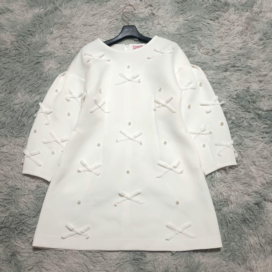 美品✨【Chesty×Ayano コラボ】ベロアリボン×パールワンピース (1)