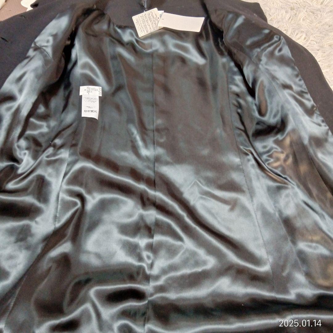 新品　16万　EDWARDACHOUR PARIS 　パール　ノーカラーコート