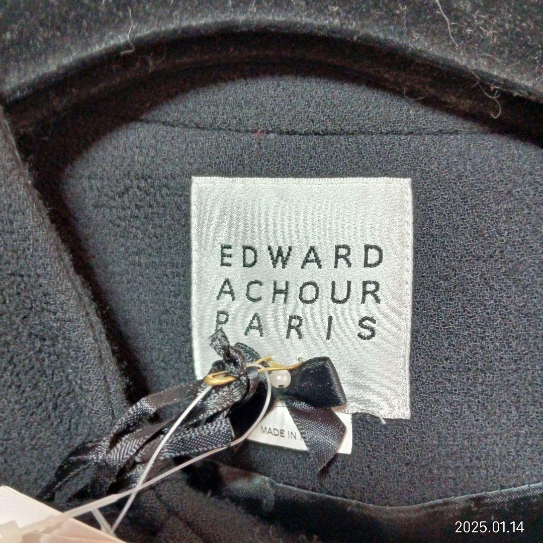 新品　16万　EDWARDACHOUR PARIS 　パール　ノーカラーコート
