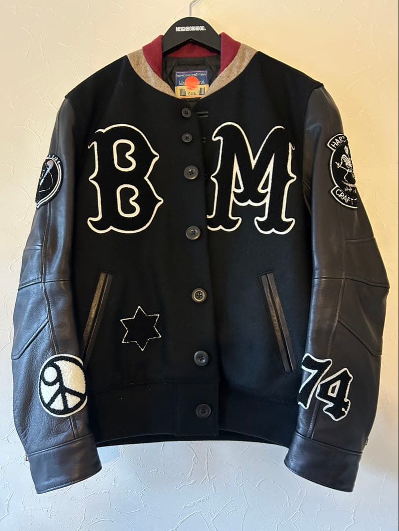 未使用品　Blackmeans スタジャン ブラック　レザー　スカル