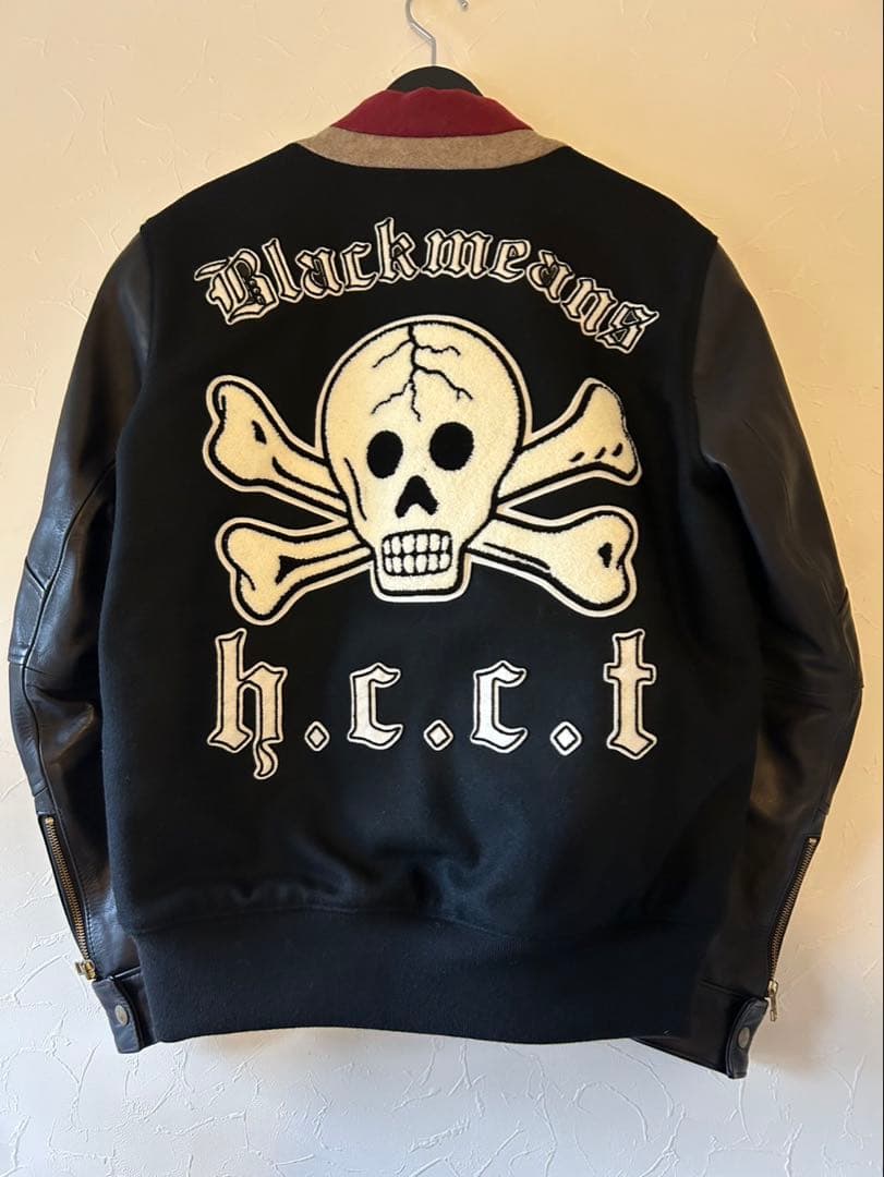 未使用品　Blackmeans スタジャン ブラック　レザー　スカル