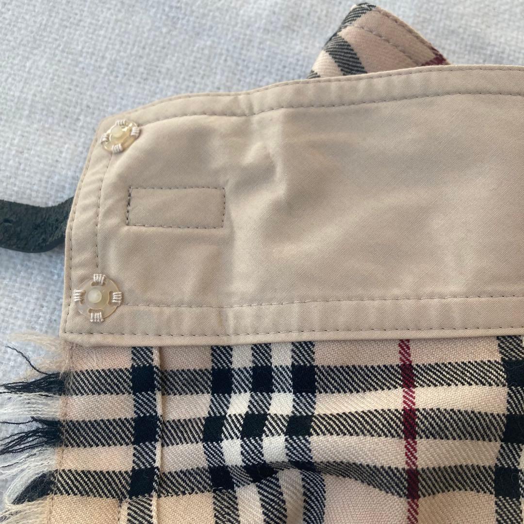 バーバリーブルーレーベル　プリーツスカート　ノバチェック　ベルト　フリンジ　38