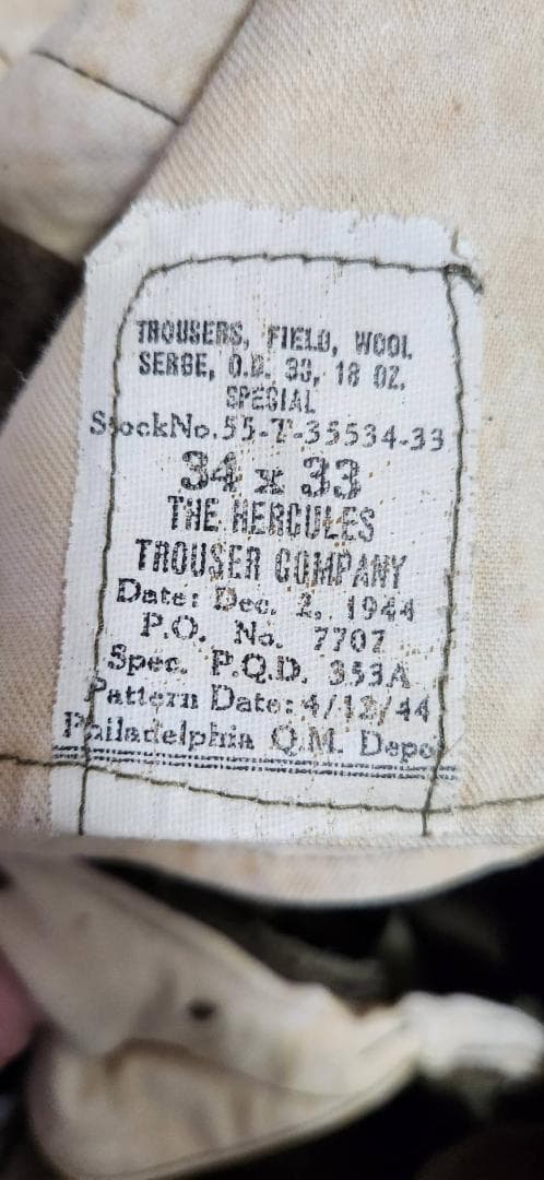 ヴィンテージ 40年代大戦期 THE HERCULES ウールトラウザー w34