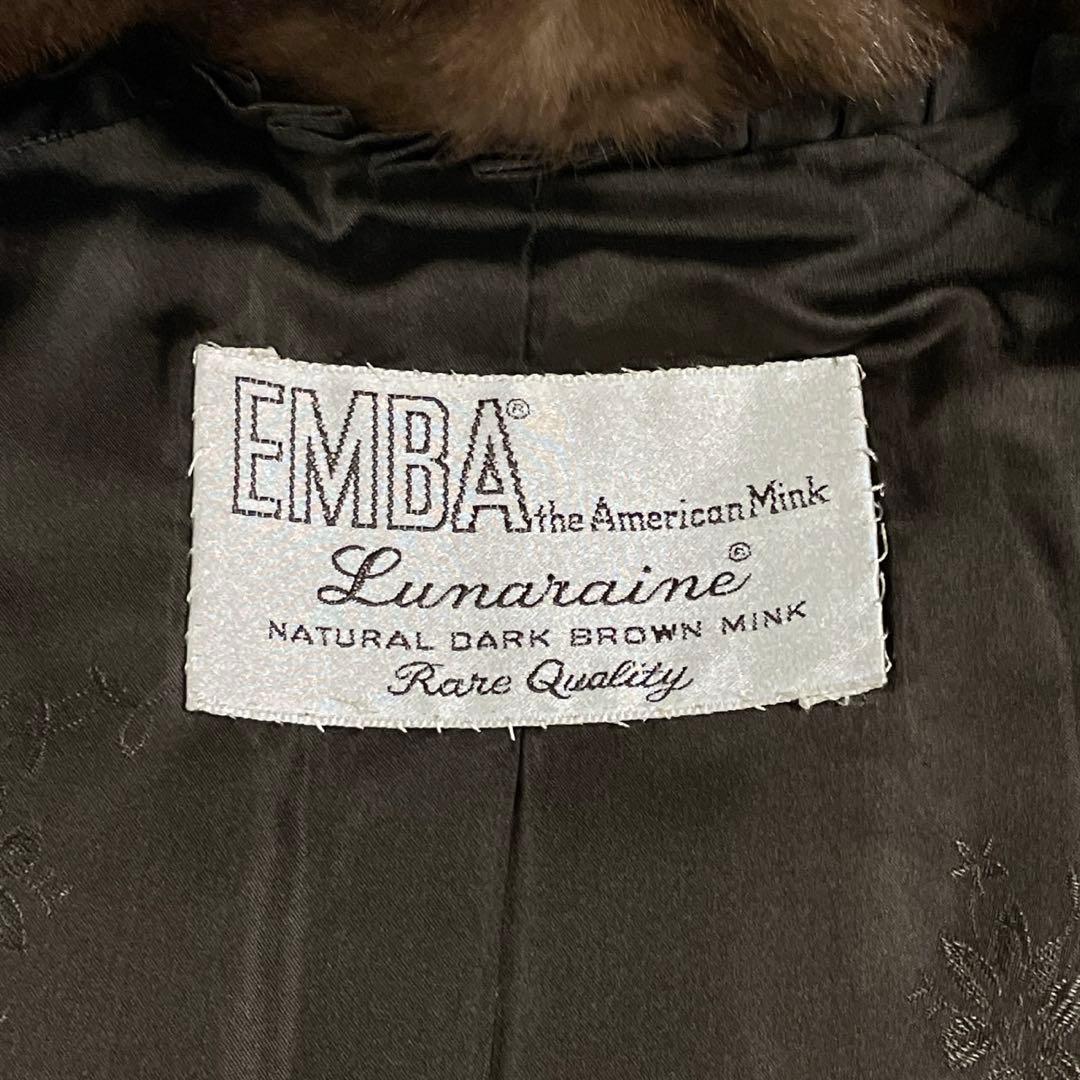 着丈113cm デミバフミンク ロング ファーコート 本毛皮 ブラウン M〜L