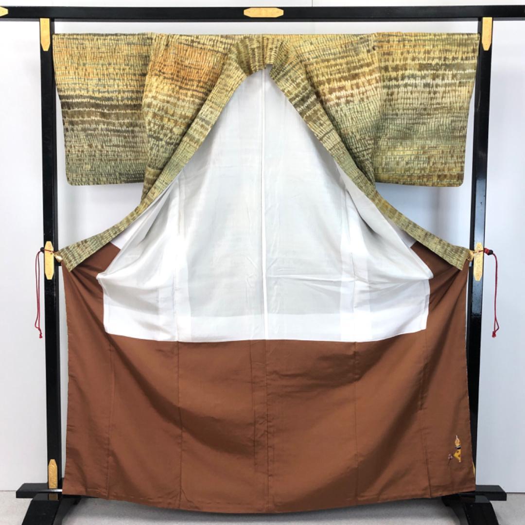 ☆ 付下げ 菅原工房 菅原結 漢方染 絞り 蝋色 トールサイズ K-5386