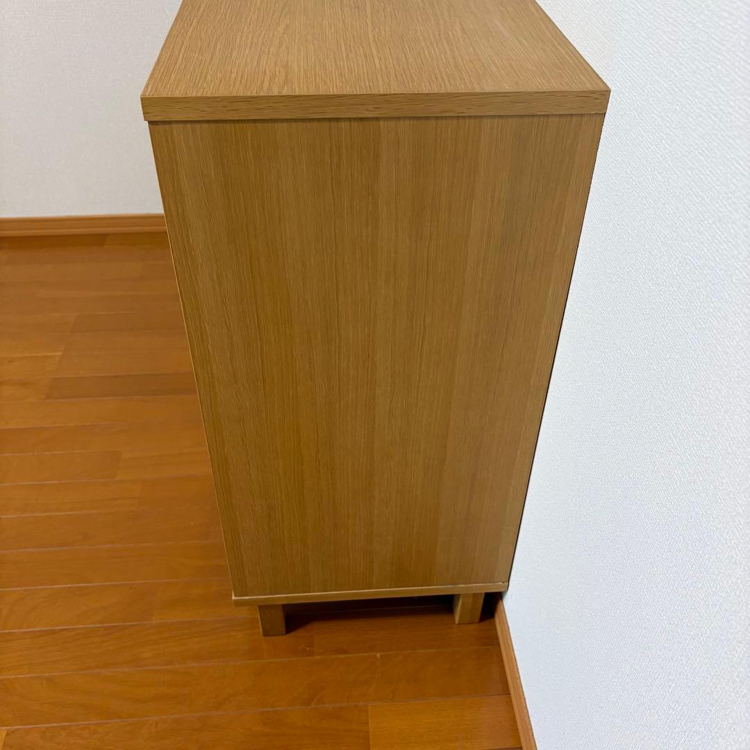 無印良品 オーク材キャビネットガラス扉（引戸）幅８０×奥行４０×高さ８3cm