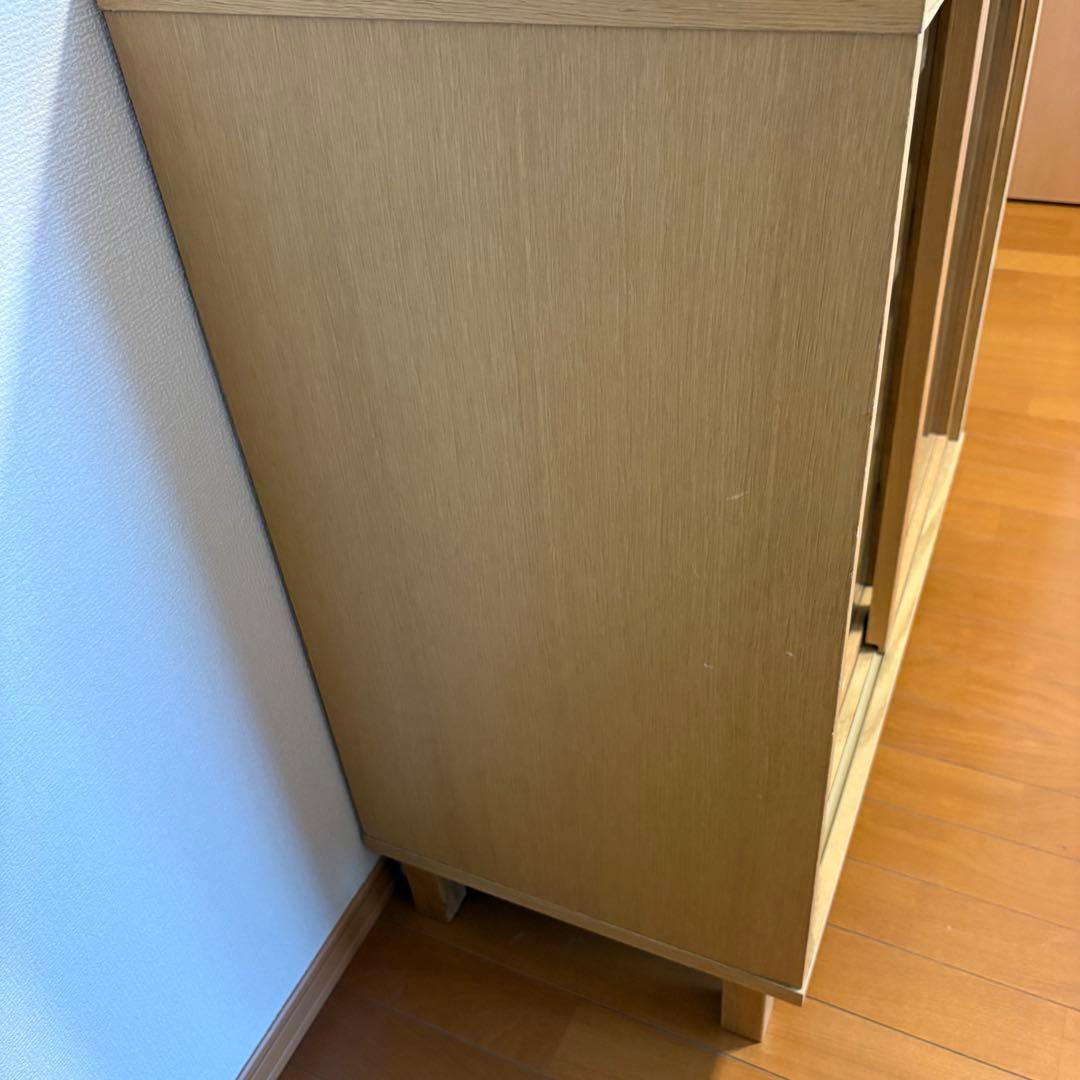 無印良品 オーク材キャビネットガラス扉（引戸）幅８０×奥行４０×高さ８3cm