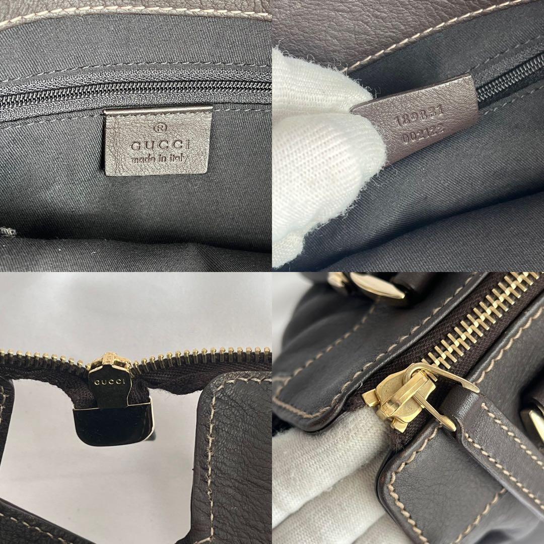 ✨極美品✨　GUCCI アビーライン　ブラウン　茶　トートバッグ　レザー