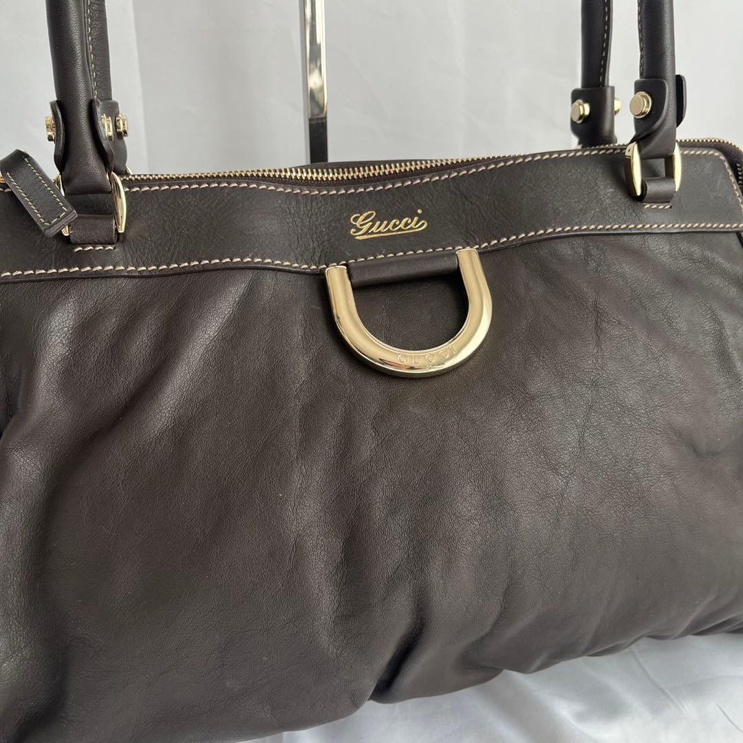 ✨極美品✨　GUCCI アビーライン　ブラウン　茶　トートバッグ　レザー
