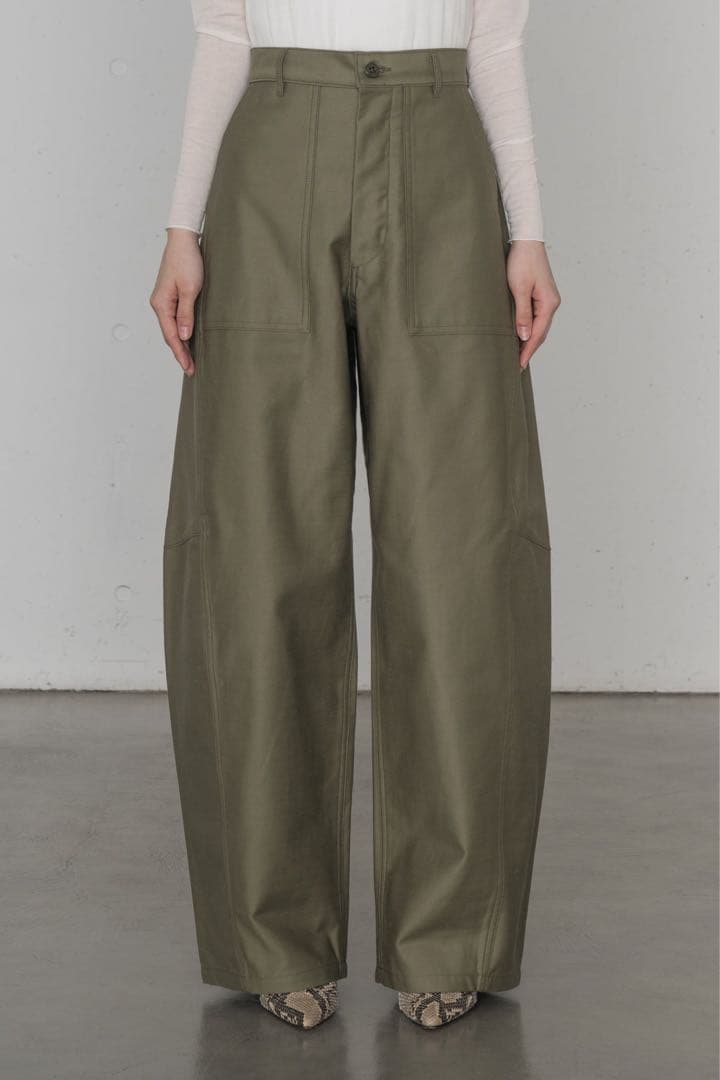 パンツ HYKE BACK SATIN BARREL LEG PANTS 1