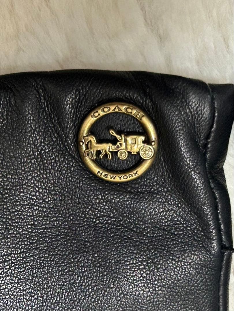 【未使用品】COACH/コーチ/レザーグローブ/手袋/黒/size7.5/ 羊革