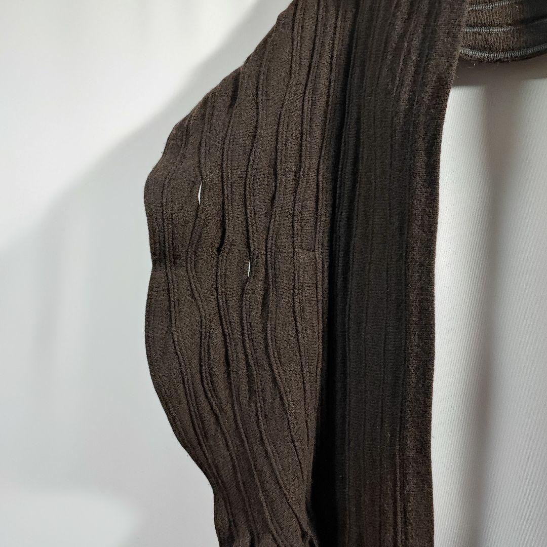 アイザックセラム ストール マフラー ウール ダメージ加工 カシミヤ フリンジ