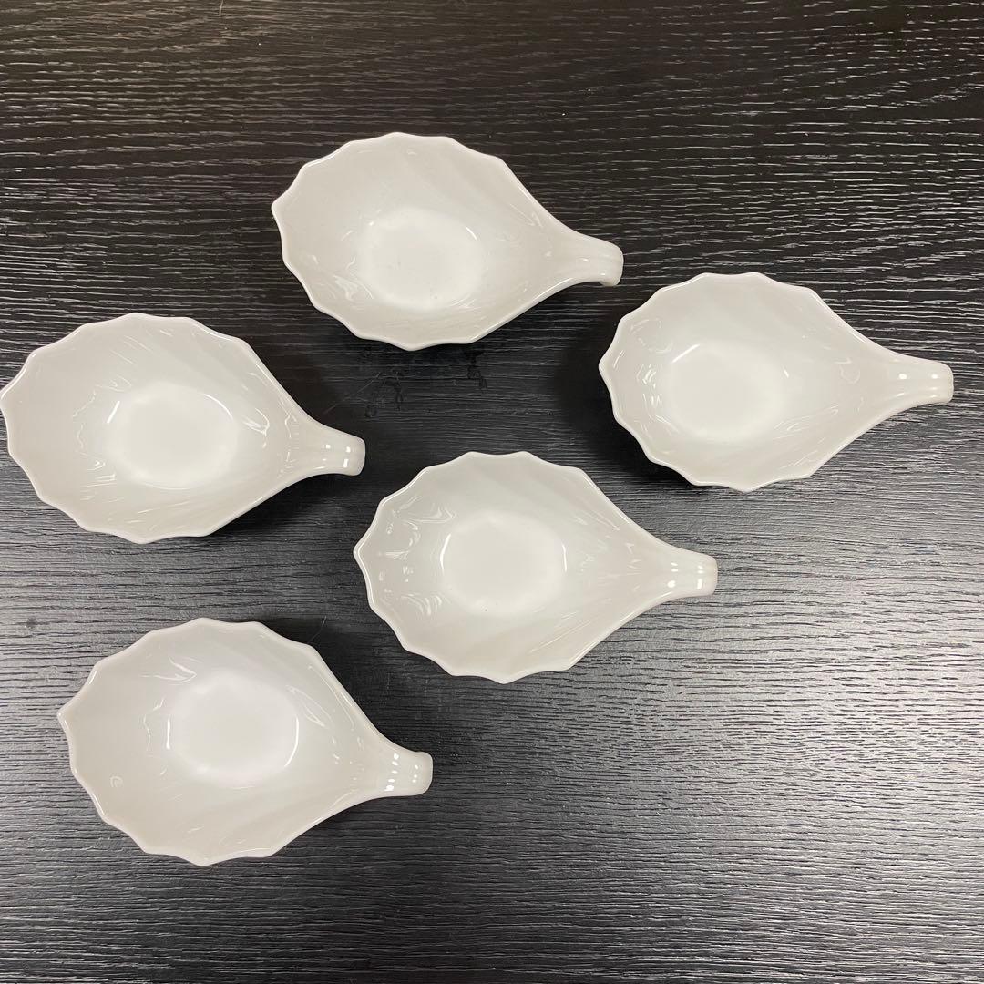 リチャードジノリ　ベッキオホワイト　　　リーフ型小皿　5個