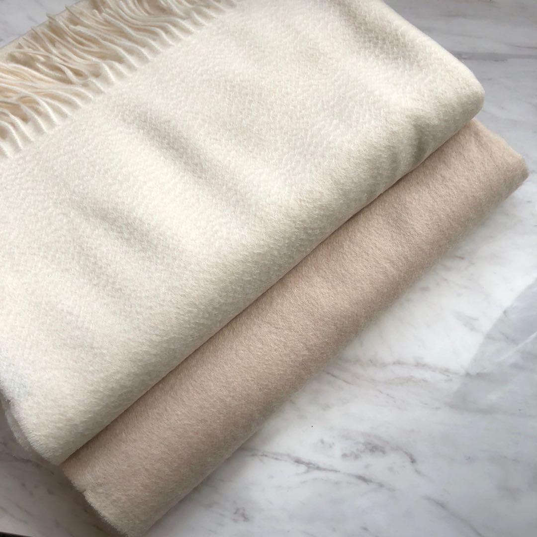 極上カシミヤ100%☆大判 ストール☆ ミルキーホワイト