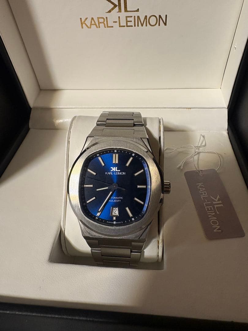 カルレイモン KARL-LEIMON マジェスティ 自動巻 青 ラバーベルト付