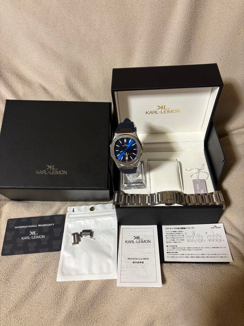 カルレイモン KARL-LEIMON マジェスティ 自動巻 青 ラバーベルト付