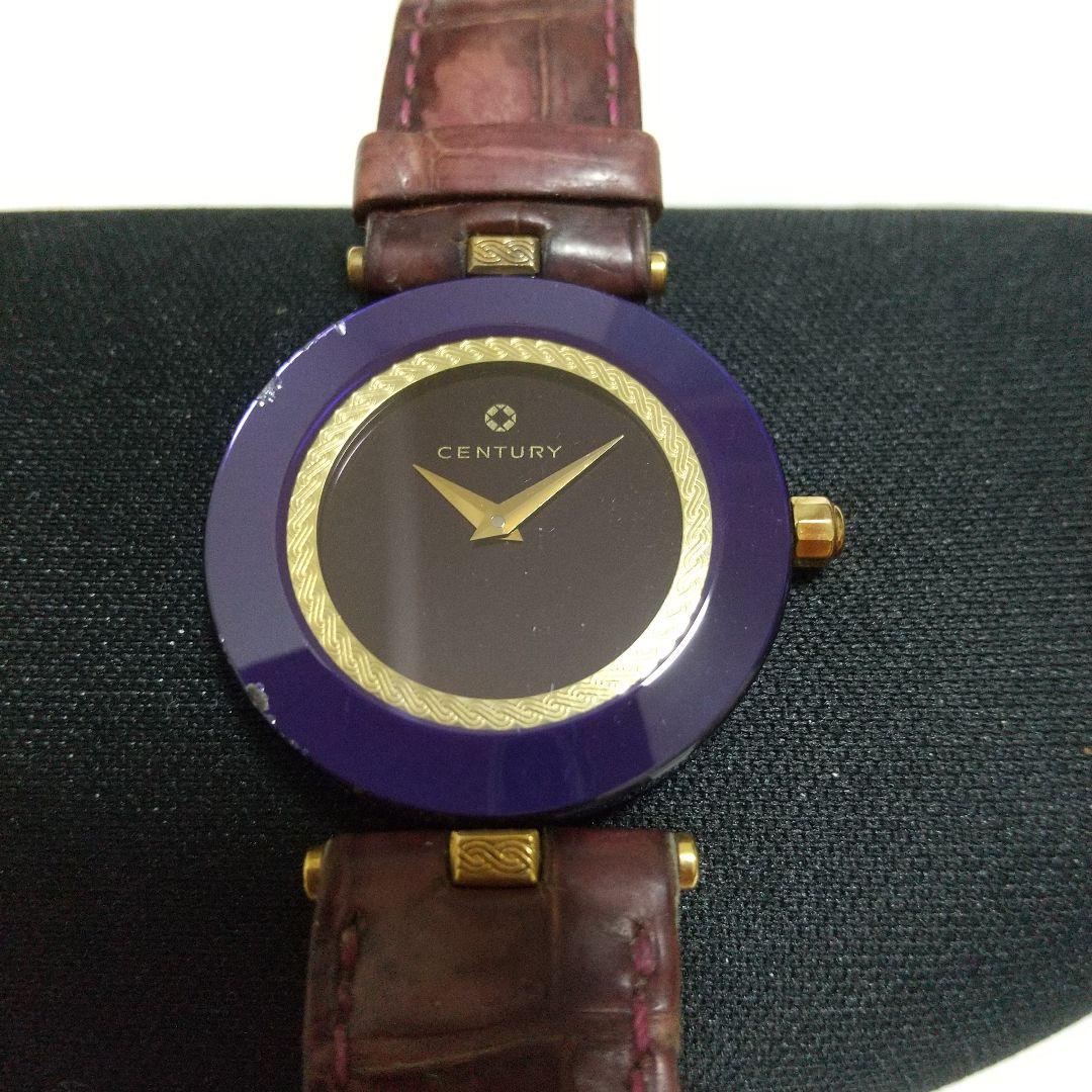 CENTURY クォーツ腕時計 紫色
