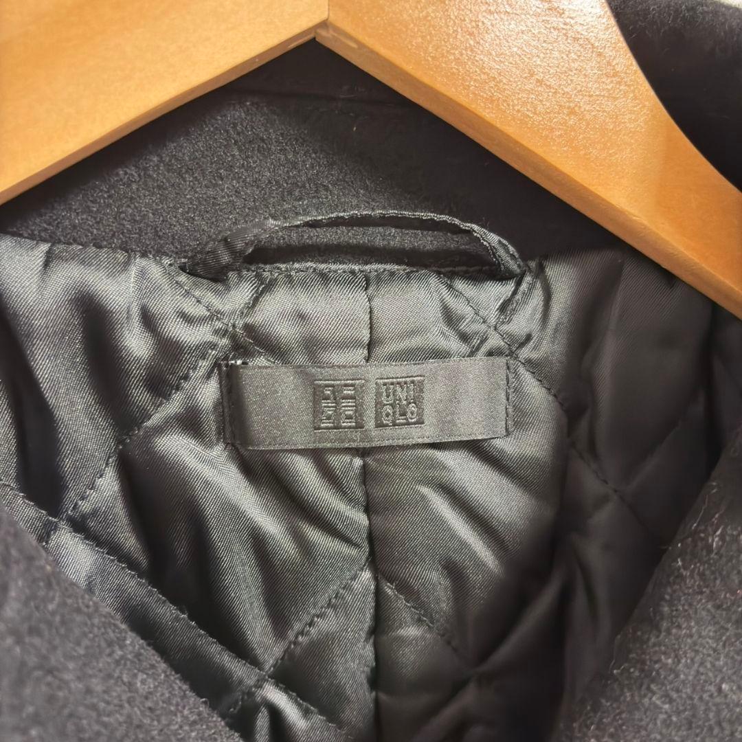 【新品タグ付き】 UNIQLO Pコート ウール 混紡 ブラック Sサイズ