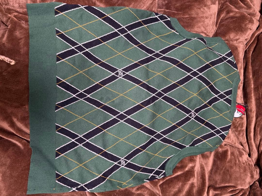 Malbon アーガイル柄 ニットベスト Lサイズ　メンズ