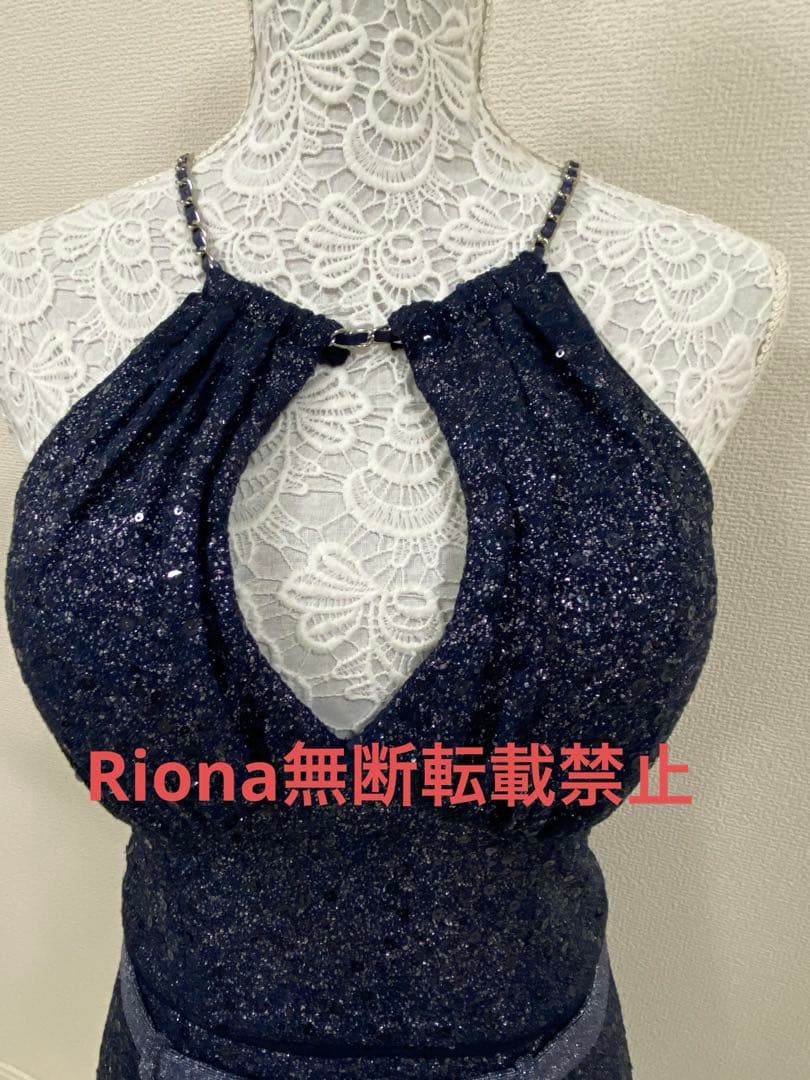 ローブドフルールグロッシー　ネイビー　ドレス【中古品、美品】